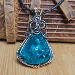 Bagdad Gem Chrysocolla Pendant – All Natural Stone Sterling Silver + Gold Fill