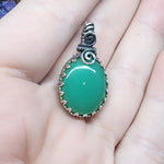 Caribbean Green Gem Chrysoprase Pendant Necklace