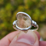 Raw Oregon Sunstone Ring sz 8 - Sterling Silver