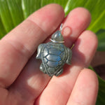 Tidewalker – Labradorite Sea Turtle Pendant in Sterling Silver