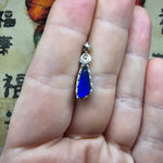 Electric Blue Boulder Opal Pendant in Sterling Silver