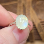 Bright Blue Glow Moonstone Ring sz 7.75 – Sterling Silver