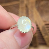 Bright Blue Glow Moonstone Ring sz 7.75 – Sterling Silver