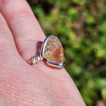 Oregon Sunstone Ring sz 7.5 – Green Red Schiller Sterling Silver