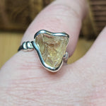 Oregon Sunstone Ring sz 8.5 Sterling Silver – Pink Center with Light Schiller