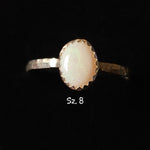 Oval Australian Precious Opal Ring in Sterling Silver Various Sizes