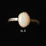 Oval Australian Precious Opal Ring in Sterling Silver Various Sizes