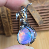Aurora Opal Onion Pendant – Sterling Silver + 14kt Gold Fill