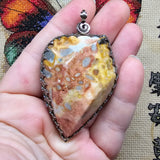 Pink Orange Oregon Jammie Pants Jasper Pendant in Sterling Silver