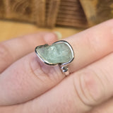 Aquamarine Sterling Silver Ring Size 7.5 – Raw Natural Crystal