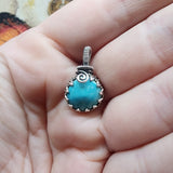 Sky Blue Nevada Turquoise Pendant in Sterling Silver