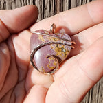 Pink River Jasper Heart Pendant in 14kt Rose Gold Fill