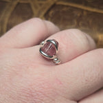 Raw Pink Tourmaline Ring sz 10 - Sterling Silver