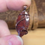 Red Moss Agate Pendant Copper Wrapped - One-of-a-Kind