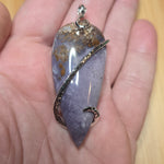 Mossy Burro Creek Agate Pendant in Sterling Silver