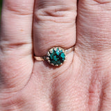 Natural Turquoise Ring sz 11 – Bright Blue with Black Matrix in Sterling Silver