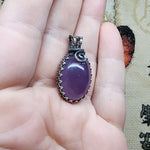 Huge Purple Chalcedony Agate Pendant in Sterling Silver