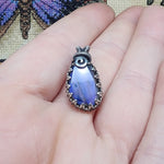 Bright Blue Faceted Labradorite Antiqued Sterling Silver Pendant