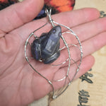 Mystic Hopper – One-of-a-Kind Purple Labradorite Frog Pendant