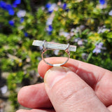 Aquamarine Crystal Bar Ring in Sterling Silver sz 5.25