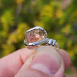 Raw Oregon Sunstone Ring with Schiller sz 6 - Sterling Silver