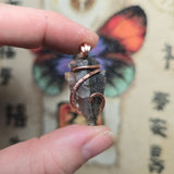 Dendritic Agate Arrowhead Pendant – Copper Wrapped