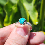 Natural Turquoise Ring sz 12 – Sterling Silver Hammered Band