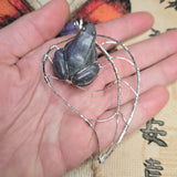 Mystic Hopper – One-of-a-Kind Purple Labradorite Frog Pendant