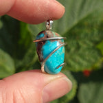 Sky Blue Turquoise with Red-Brown Matrix Pendant – Sterling Silver
