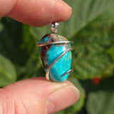 Sky Blue Turquoise with Red-Brown Matrix Pendant – Sterling Silver