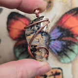 Dendritic Tiger Agate Pendant in Copper – Indonesian Plume Agate