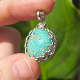 Kingman Turquoise Pendant – 23ct Estate Stone - Sterling Silver Claw Embrace - Rock Your World 