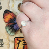Oval Blue Glow Rainbow Moonstone Ring in Sterling Silver Ring Sz 8.75