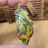 Marcasite in Yellow Agate Pendant – Sunlit Storm in Sterling Silver