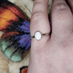 Oval Australian Precious Opal Ring in Sterling Silver Various Sizes