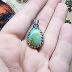 Aqua Blue Nevada Turquoise Pendant in Sterling Silver