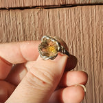 Rare Red Green Copper Schiller Oregon Sunstone Raw Crystal Ring Size 9.5