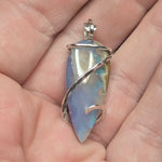 Moss Agate & Aurora Opal Artisan Pendant – Sterling Silver