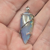 Moss Agate & Aurora Opal Artisan Pendant – Sterling Silver
