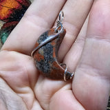 Red and Black Jasper Moon with Sterling Silver