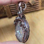 Purple Agate Geode Pendant – Quartz Crystal Portal in Antiqued Copper