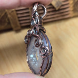 Purple Agate Geode Pendant – Quartz Crystal Portal in Antiqued Copper