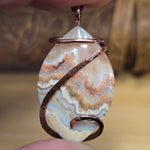 Crazy Lace Agate Pendant Copper Wrapped – Warm Earth Tones