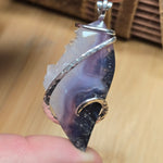 Purple Red Agate Crystal Pendant – Sterling Silver One-of-a-Kind