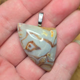 Gemfield Nevada Rhyolite Jasper Pendant Desert Pattern - Silver Tone Bail
