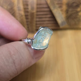 Aquamarine Sterling Silver Ring Size 7.5 – Raw Natural Crystal