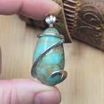Vintage Turquoise Pendant – Sterling Spiral & Robin’s Egg Revival - Rock Your World 