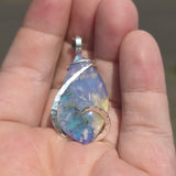 Mossy Sky Agate Pendant – Sterling & Aurora Opal Triplet - Rock Your World 