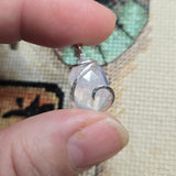 UV-Reactive Lavender Moon Quartz Pendant – 6ct Tension Set Sterling Silver