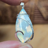 Sky Plume & Aurora Opal Triplet Pendant – Cloudlight in Sterling Silver